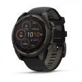 Garmin fenix 8 Solar (47 мм) - Sapphire, Карбоново-Сірий DLC Титан, Чорний/Гальковий сірий ремінець - Смарт-годинник