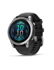 Garmin fenix E AMOLED (47 мм) - Нержавіюча Сталь з Чорним Сіліконовим Ремінцем - Смарт-годинник