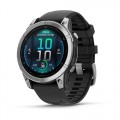 Garmin fenix E AMOLED (47 мм) - Нержавіюча Сталь з Чорним Сіліконовим Ремінцем - Смарт-годинник