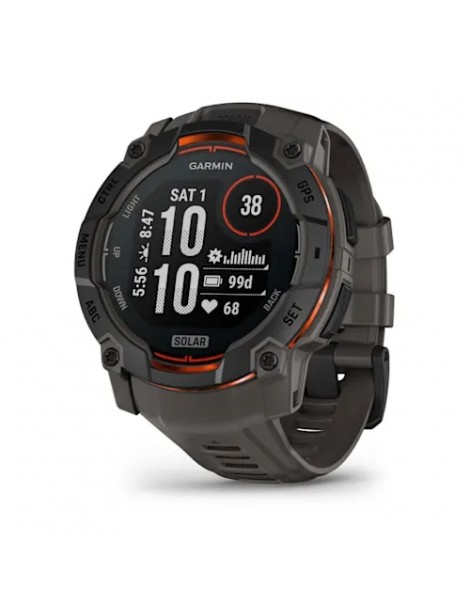 Garmin Instinct 3 Solar (50 mm) Чорний з Вугільним ремінцем - Смарт-годинник