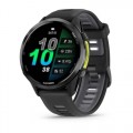 Garmin Forerunner 970 - Вугільно-сірий DLC титан з чорним корпусом і чорним/напівпрозорим білосніжним ремінцем