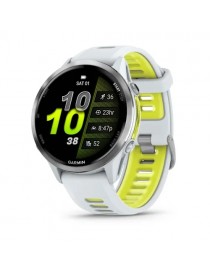 Garmin Forerunner 970 - Титановий безель з білосніжним корпусом та білосніжним/напівпрозорим яскраво-жовтим ремінцем