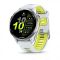 Garmin Forerunner 970 - Титановий безель з білосніжним корпусом та білосніжним/напівпрозорим яскраво-жовтим ремінцем