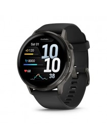Garmin Venu 4 - 45 mm - Графітовий з чорним силіконовим ремінцем - смарт-годинник