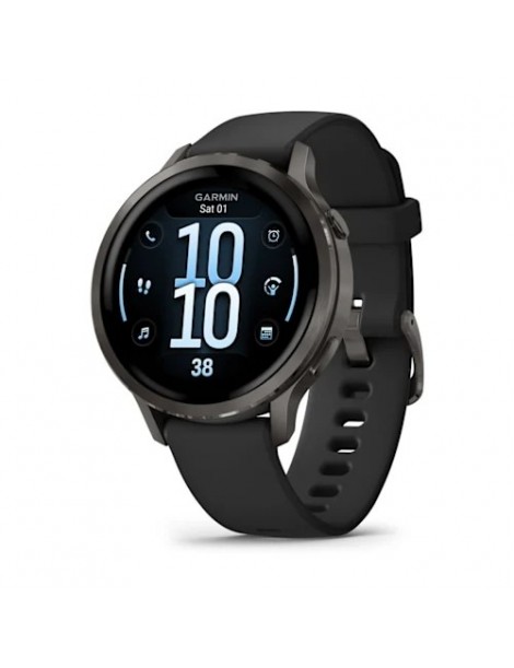 Garmin Venu 4 - 41 mm - Графітовий з чорним силіконовим ремінцем - смарт-годинник