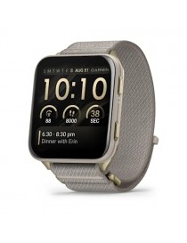 Garmin Venu X1 Sapphire Soft Gold (Titanium) з нейлоновим ремінцем French Gray - смарт-годинник