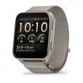 Garmin Venu X1 Sapphire Soft Gold (Titanium) з нейлоновим ремінцем French Gray - смарт-годинник