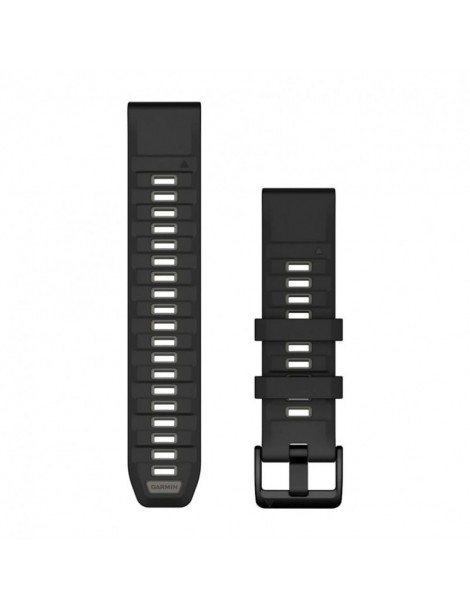 Ремінець Garmin QuickFit 22 мм Black/Pebble Gray Silicone (Fenix 8)