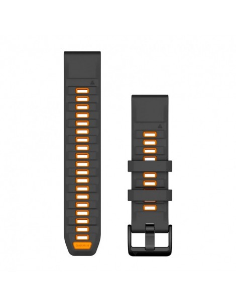 Ремінець Garmin QuickFit 22 мм Graphite/Spark Orange Silicone (Fenix 8)