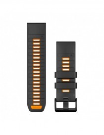 Ремінець Garmin QuickFit 26 мм Graphite/Spark Orange Silicone (Fenix 8)